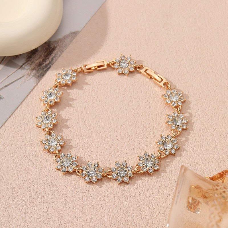 Bracelet de luxe abordable aux pierres colorées style européen - NovaShop NovaShop Golden White Diamond Bigbuy