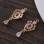 This pendant, micro-encrusted with zircon, in the shape of an openwork water drop