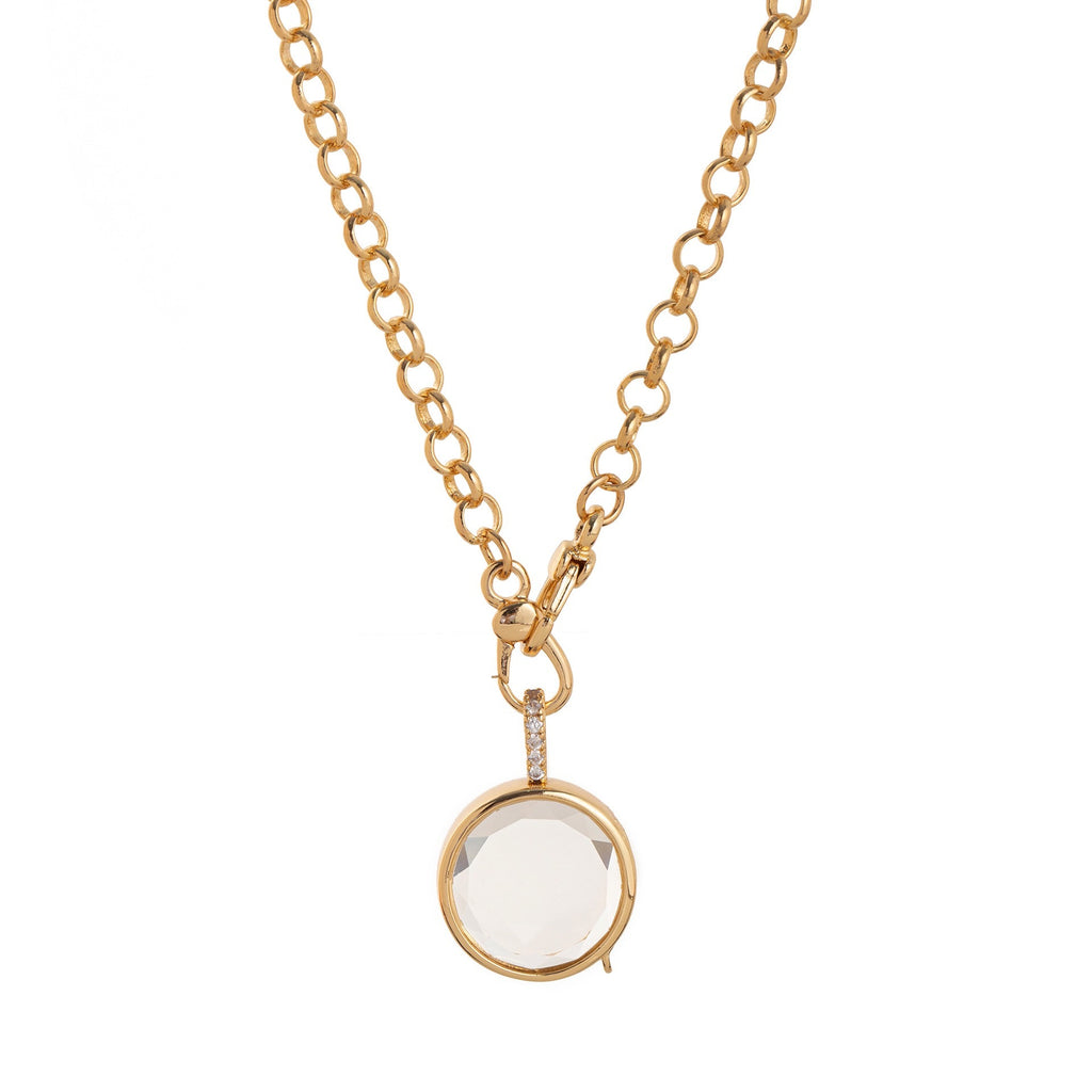Customizable Clear Memorial Pendant with Opening - French Retro Style