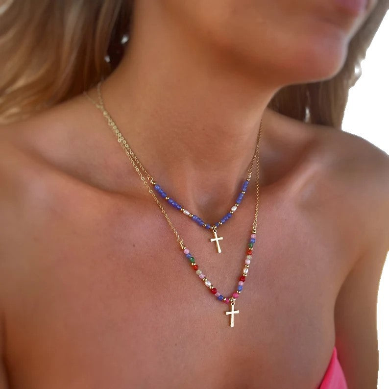 Hip-hop cross necklace, trendy personality, versatile