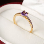 elegant copper ring seduces with its geometric hexagonal design, offering a modern and refined touch