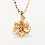 Creative stainless steel pendant necklace for women, December flower pattern, ideal for all occasions