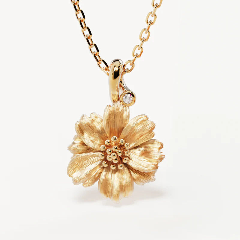 Creative stainless steel pendant necklace for women, December flower pattern, ideal for all occasions