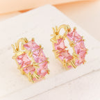 Boucles d’oreilles noires en zirconium, mode polyvalente et originale - NovaShop NovaShop Pink Bigbuy