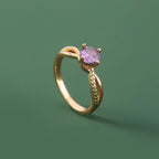 Niche ring with modern design, decorated with zircon