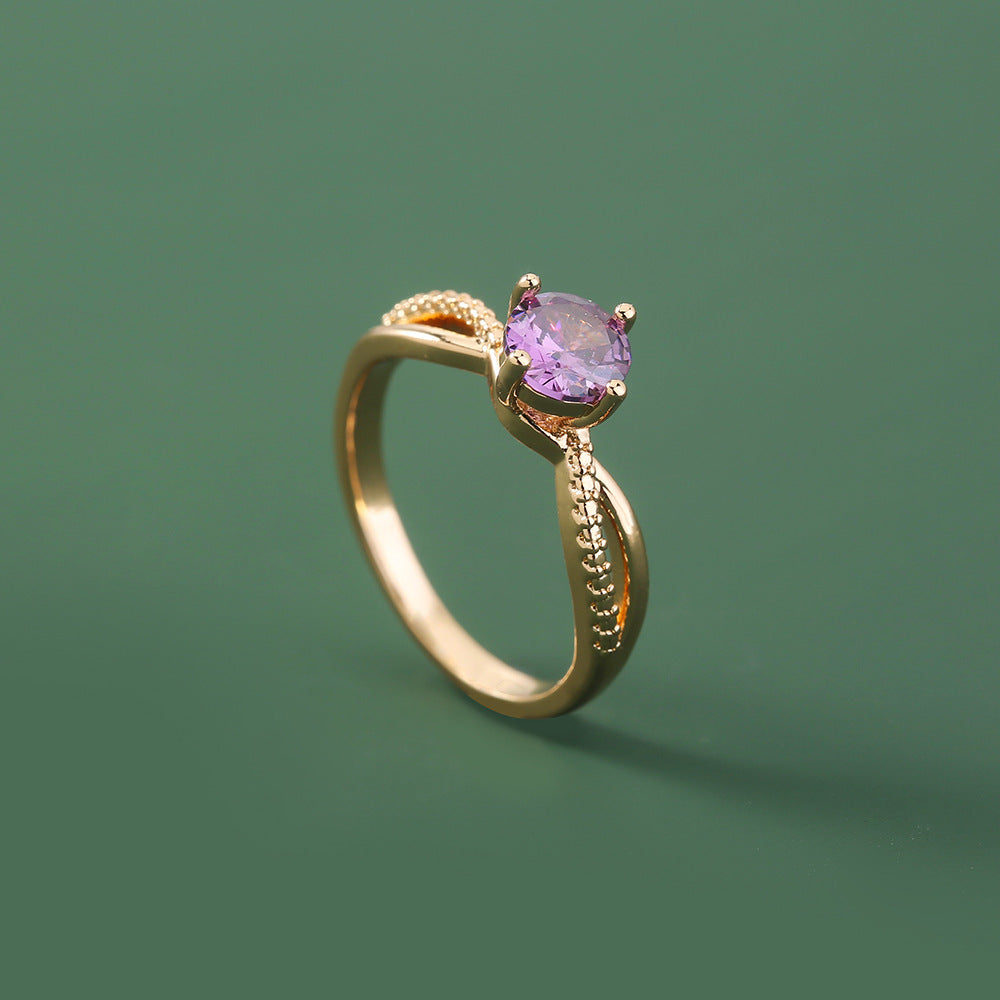 Niche ring with modern design, decorated with zircon