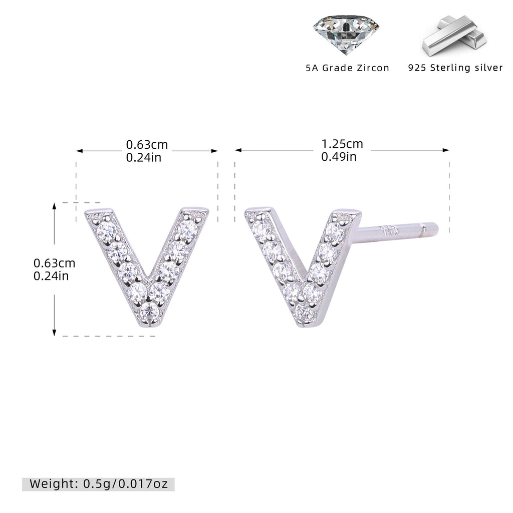 Elegant stud earrings for women with letters