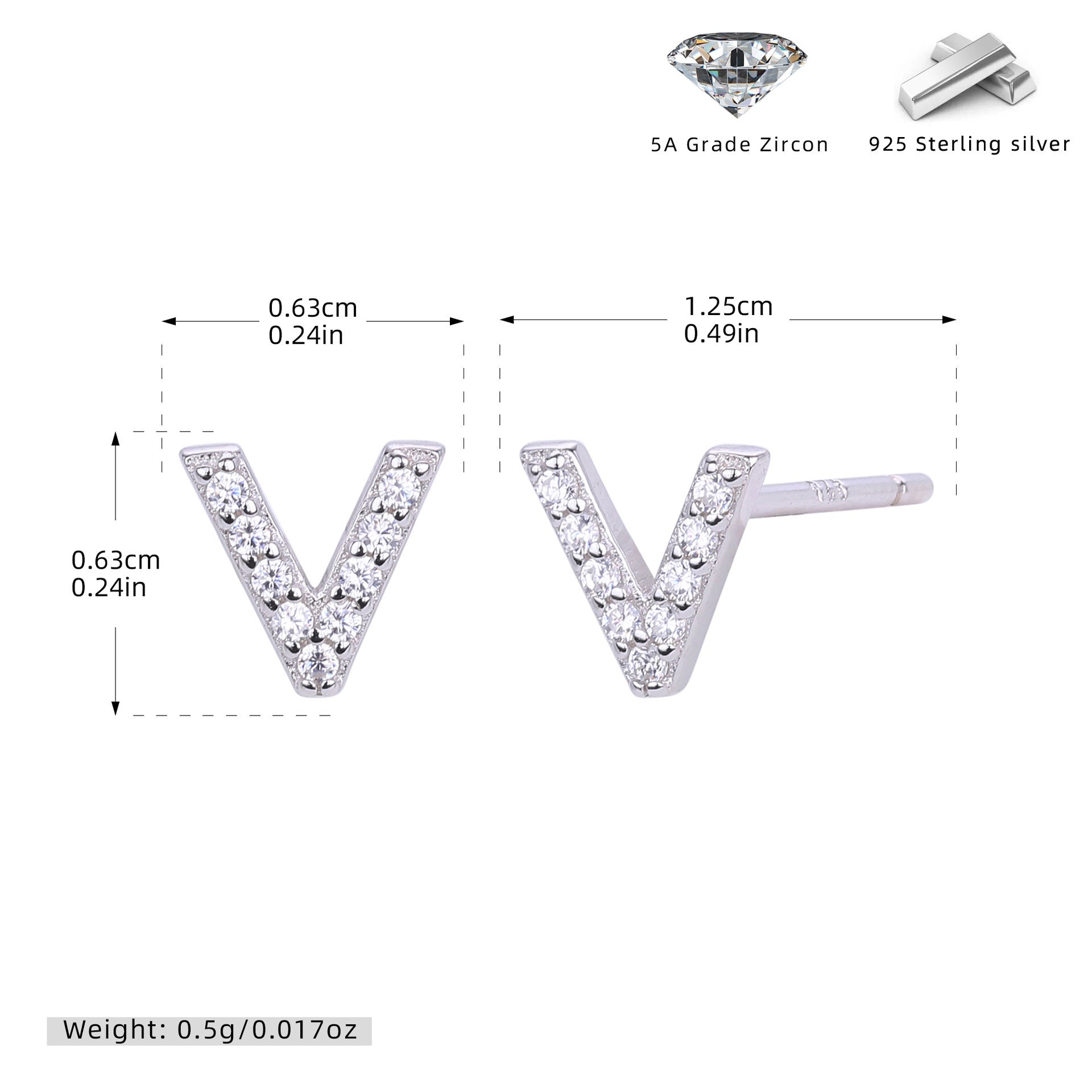 Elegant stud earrings for women with letters