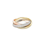 Three couple rings entirely set with diamonds