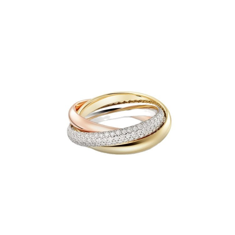 Three couple rings entirely set with diamonds