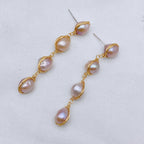 Natural Real Pearl Ins Long Female Tassel Simple Temperament Personalized Earrings