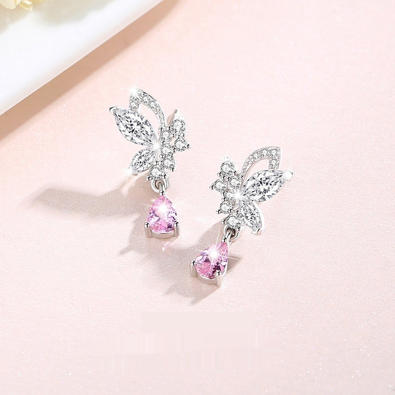 Silver Butterfly Stud Earrings