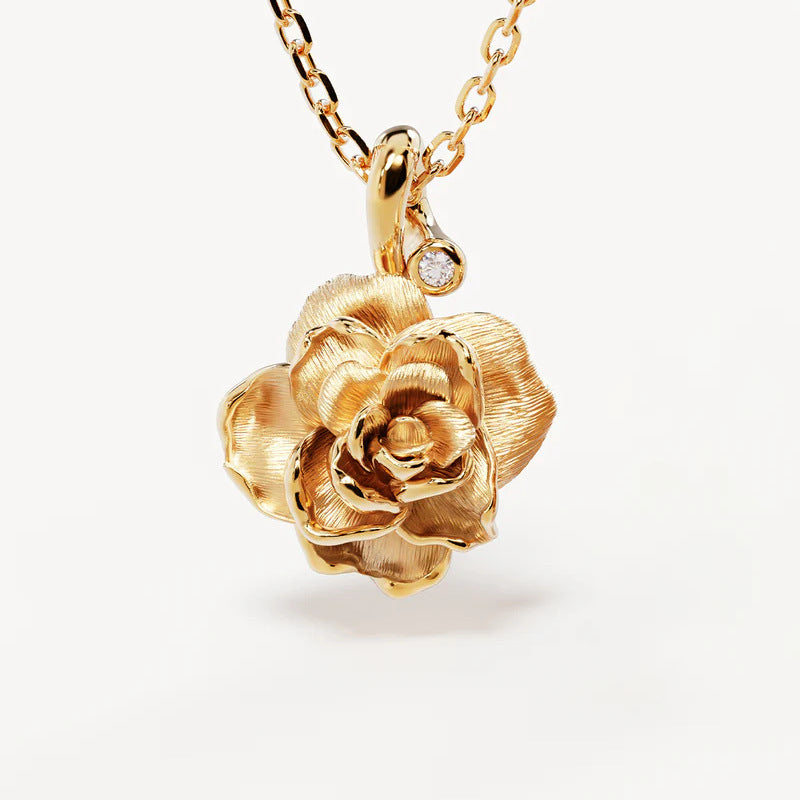 Creative stainless steel pendant necklace for women, December flower pattern, ideal for all occasions