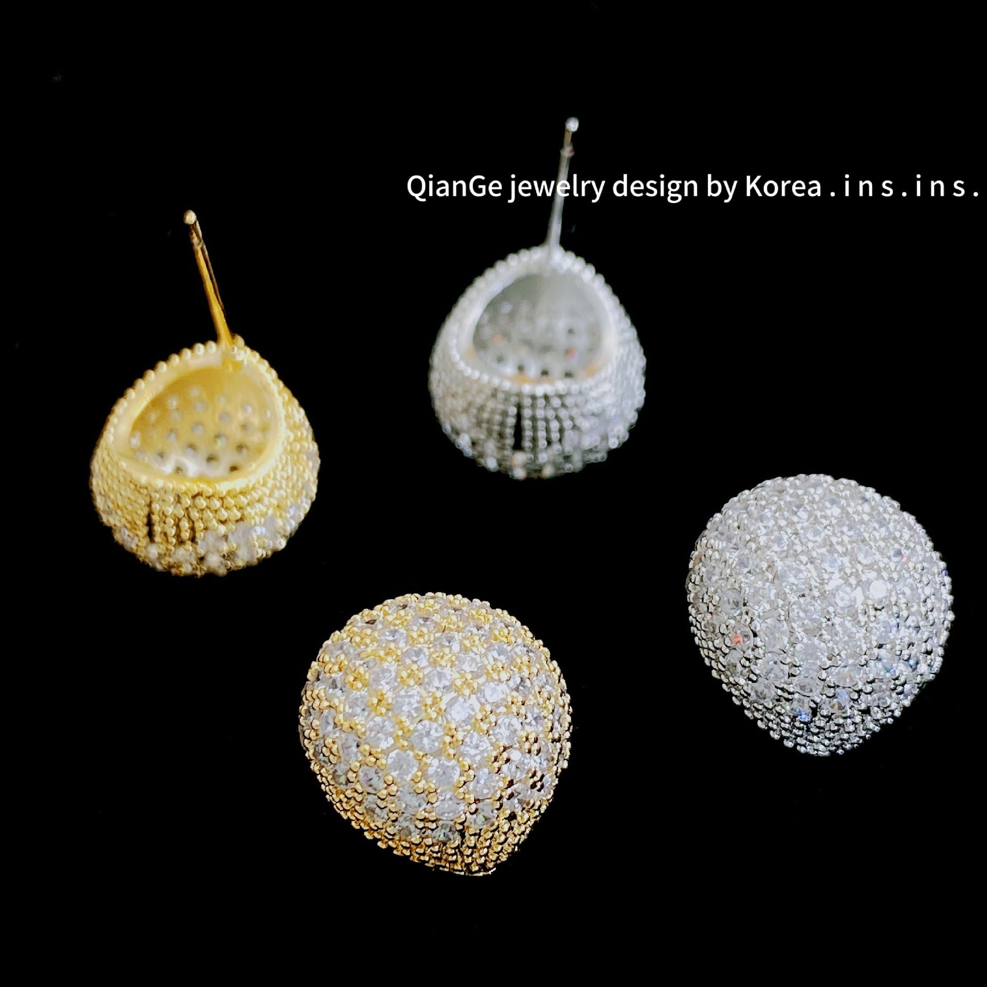 Ball head stud earrings, refined and versatile style