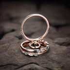 Fashionable three-in-one emerald laminated ring