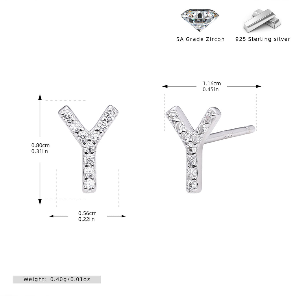 Elegant stud earrings for women with letters