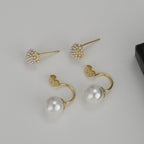 Boucles d’oreilles pendantes boule florale avec perle, élégantes - NovaShop NovaShop Gold Bigbuy