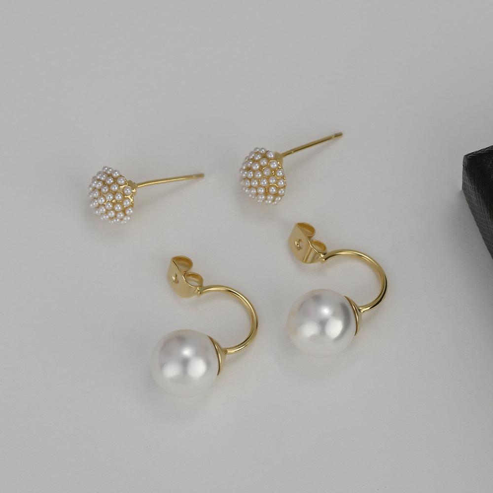 Boucles d’oreilles pendantes boule florale avec perle, élégantes - NovaShop NovaShop Gold Bigbuy
