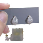 Boucles d’oreilles feuille ornées de zircon en pavage complet - NovaShop NovaShop Silver Bigbuy