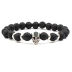 8mm Natural White Turquoise Agate Stone Stretch Bracelet for Men