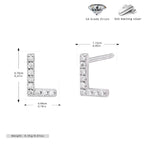 Boucles d’oreilles puces élégantes pour femmes avec lettres - NovaShop NovaShop Platinum L / 925 Silver Bigbuy
