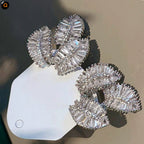 Elegant earrings with a unique leaf design
