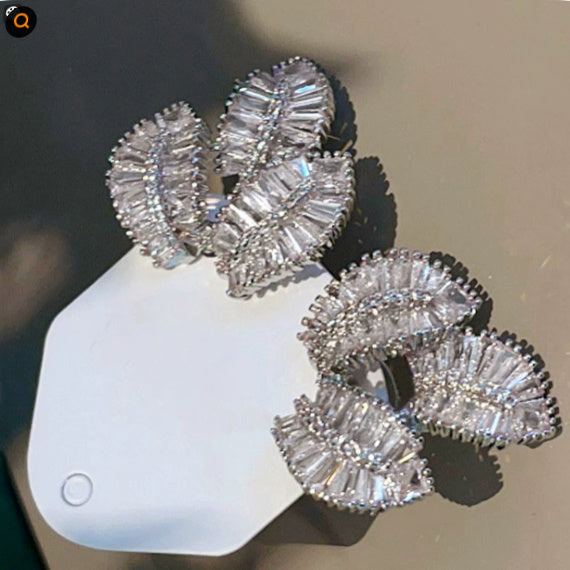 Elegant earrings with a unique leaf design
