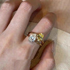 Lightweight open copper ring with contrasting teardrop zirconia