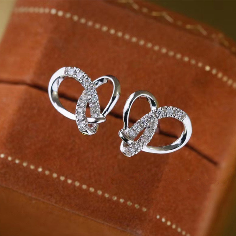 Boucles d’oreilles romantiques en forme de cœur aux lignes triangulaires enroulée - NovaShop NovaShop White Gold Color Bigbuy
