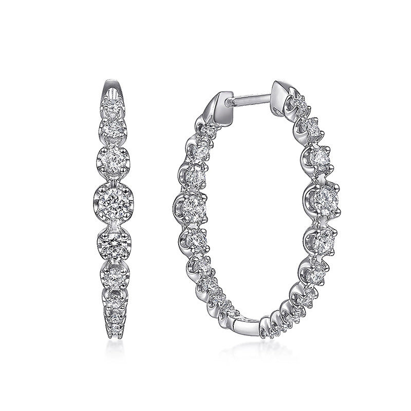 Boucles d’oreilles personnalisées pour femmes, ornées de zircons - NovaShop NovaShop White Gold Color Bigbuy