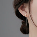 Boucles d’Oreilles Pendantes Femme à Aiguille en Argent Sterling - NovaShop NovaShop Light Pink Pearl 5mm Bigbuy