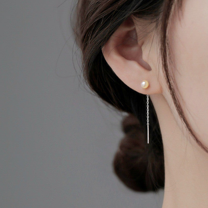 Boucles d’Oreilles Pendantes Femme à Aiguille en Argent Sterling - NovaShop NovaShop Light Pink Pearl 5mm Bigbuy