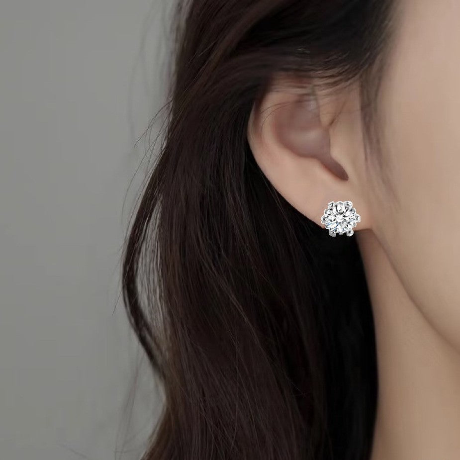 Boucles d’oreilles puces en laiton avec zircon - NovaShop NovaShop Silver Bigbuy