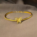 Bracelet demi-jonc papillon en soie ancienne au motif chanvre, style rétro chinois - NovaShop NovaShop Half Bracelet Bracelet Bigbuy