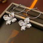 Boucles d’oreilles vintage en métal à tige argentée - NovaShop NovaShop Silver Bigbuy