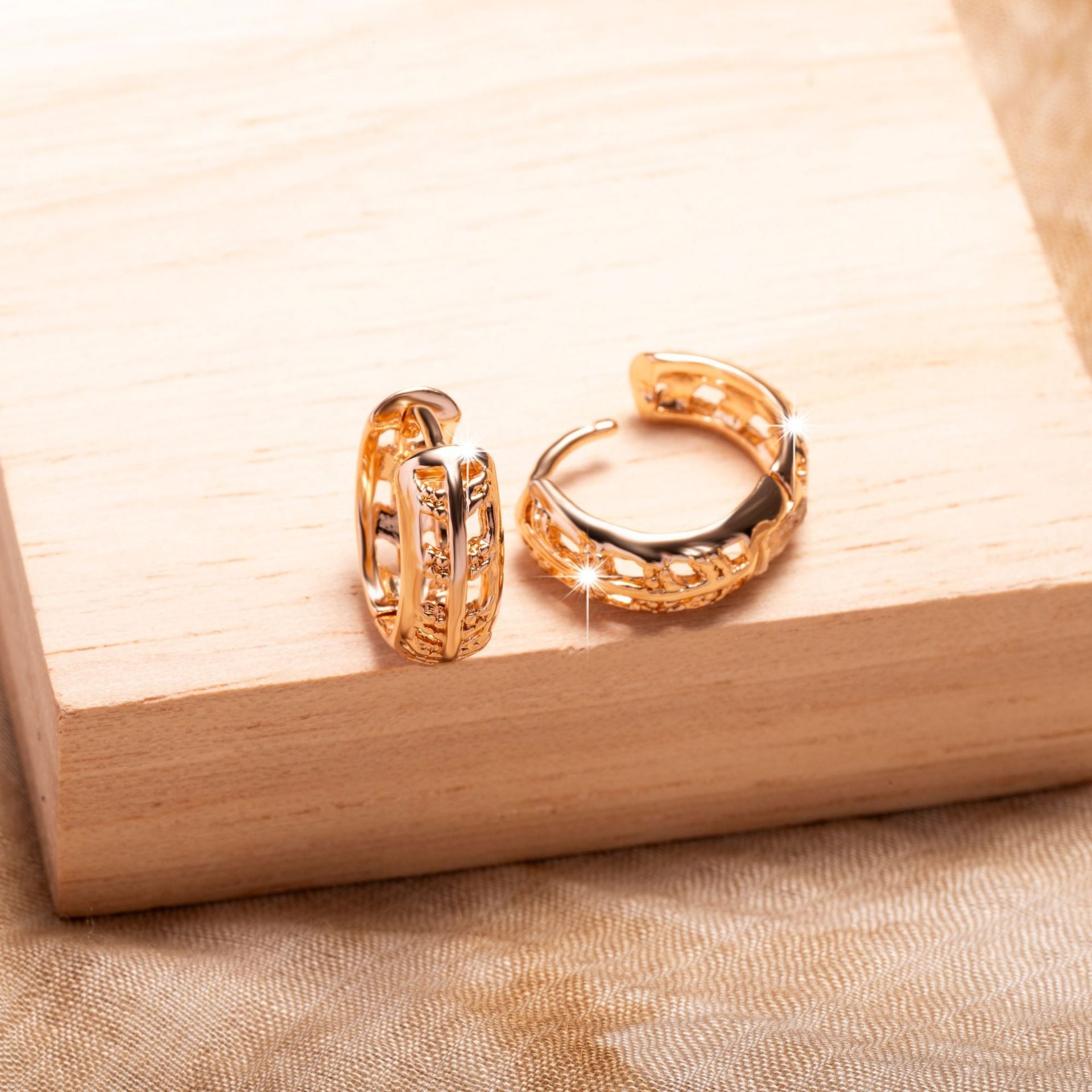 Boucles d’oreilles haut de gamme en forme de feuille ajourée, design de niche - NovaShop NovaShop Rose Gold Bigbuy