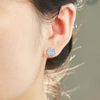 Zeng Yin Four Leaf Clover Ear Team Advanced Sense Love Zircon Earrings