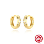 XINGX S925 Sterling Silver Geometric Diamond Wide Face Ear Ring