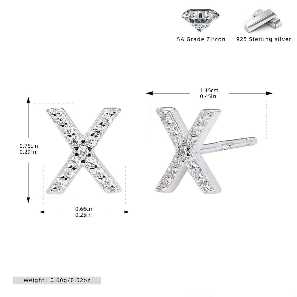 Elegant stud earrings for women with letters
