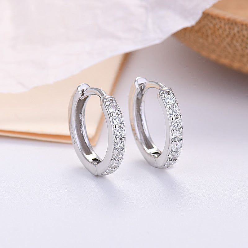 Popular and Exquisite Zirconia Gang Drill Stud Earrings