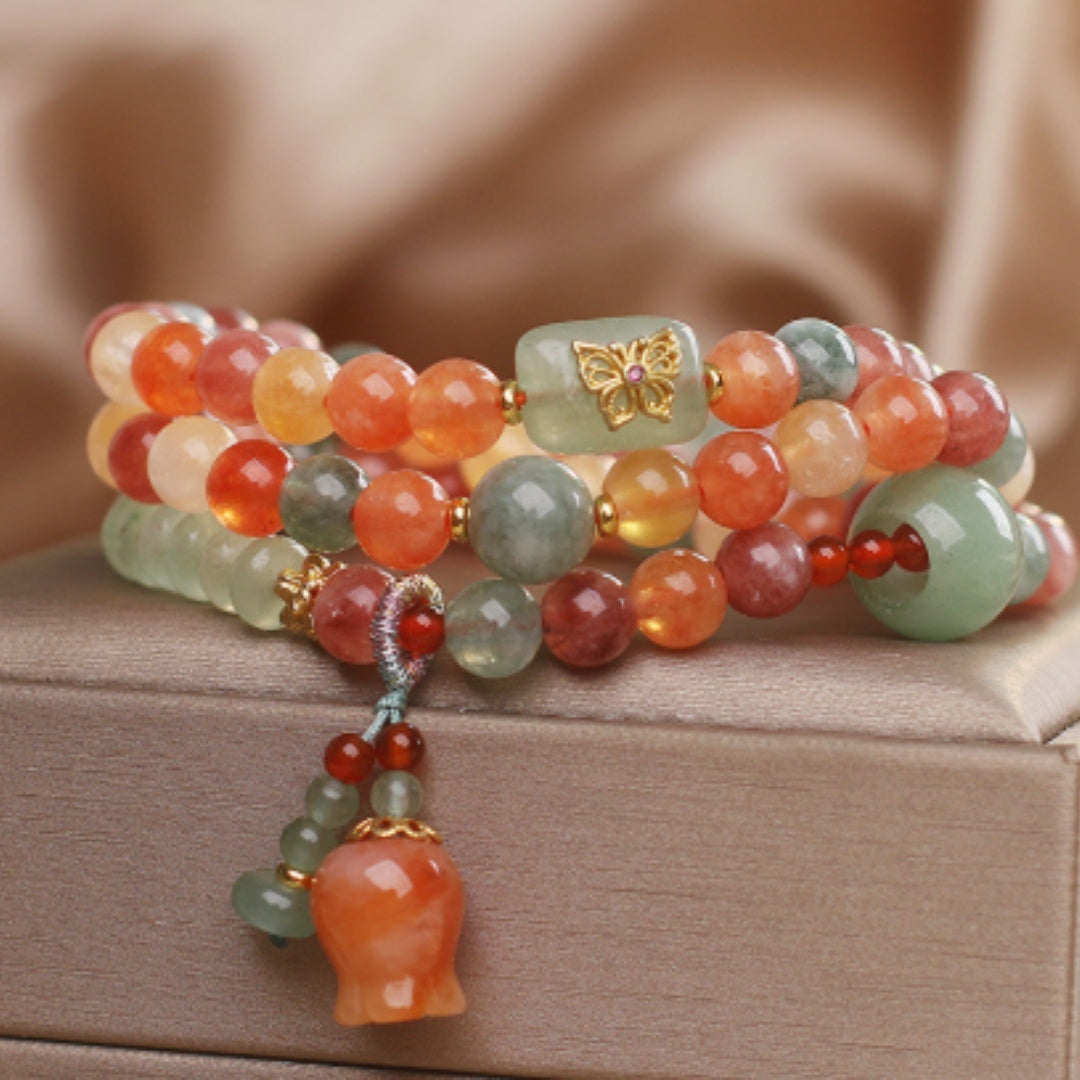 Natural Color Xinjiang Jinsi Jade Multi-circle Bracelet for Women