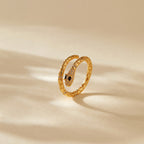 Adjustable snake ring in 18K gold plated copper, color retention