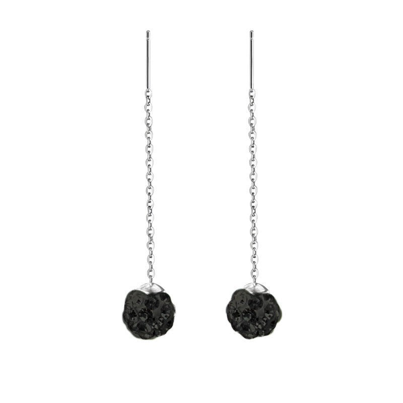 Boucles d’Oreilles Pendantes Femme à Aiguille en Argent Sterling - NovaShop NovaShop Black Clay Ball 5mm Bigbuy