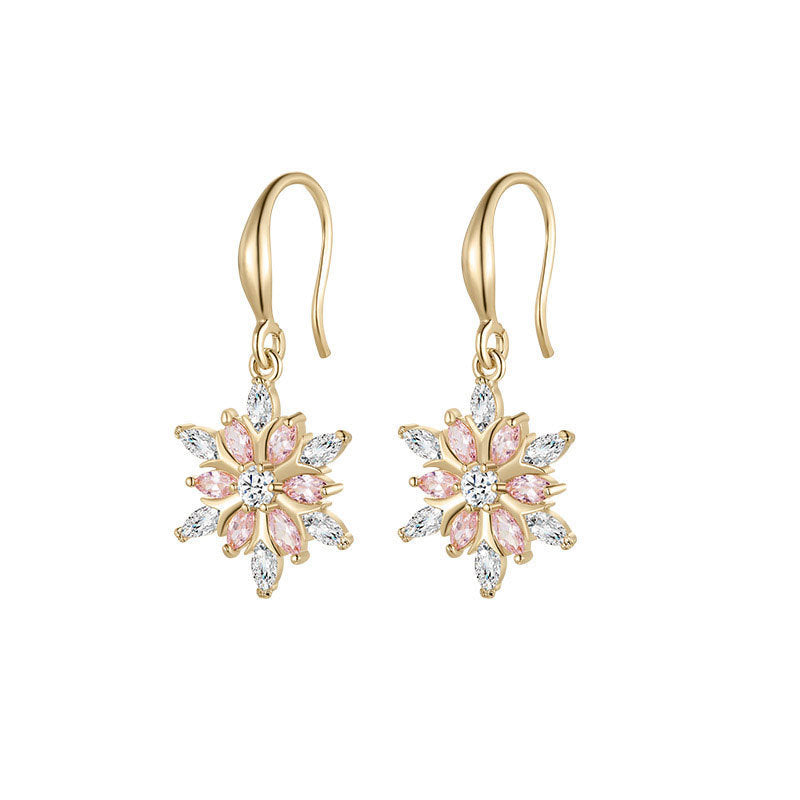 Boucles d’oreilles délicates en forme de flocon de neige - NovaShop NovaShop Golden Snowflake Bigbuy