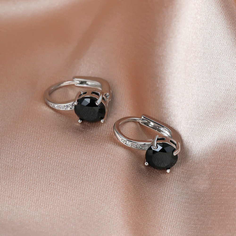 Boucles d’oreilles mode simples et élégantes, déclinées en plusieurs couleurs - NovaShop NovaShop Platinum Black Diamond Bigbuy