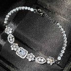 S925 sterling silver diamond plated women's bracelet