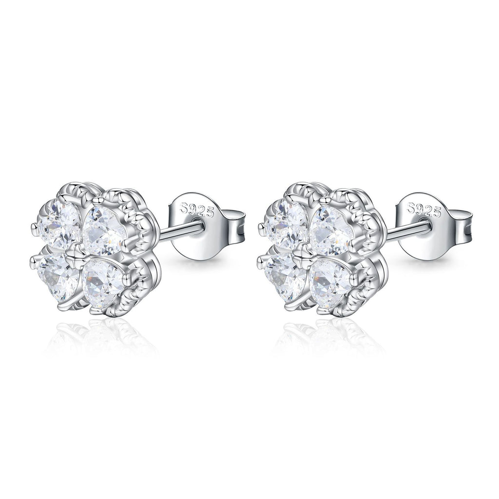 Zeng Yin Four Leaf Clover Ear Team Advanced Sense Love Zircon Earrings