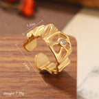 High quality natural stone geometric ring, versatile, retro, light-resistant