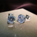 Boucles d’oreilles puces rondes en zircon pour femme, élégantes et raffinées - NovaShop NovaShop White Bigbuy