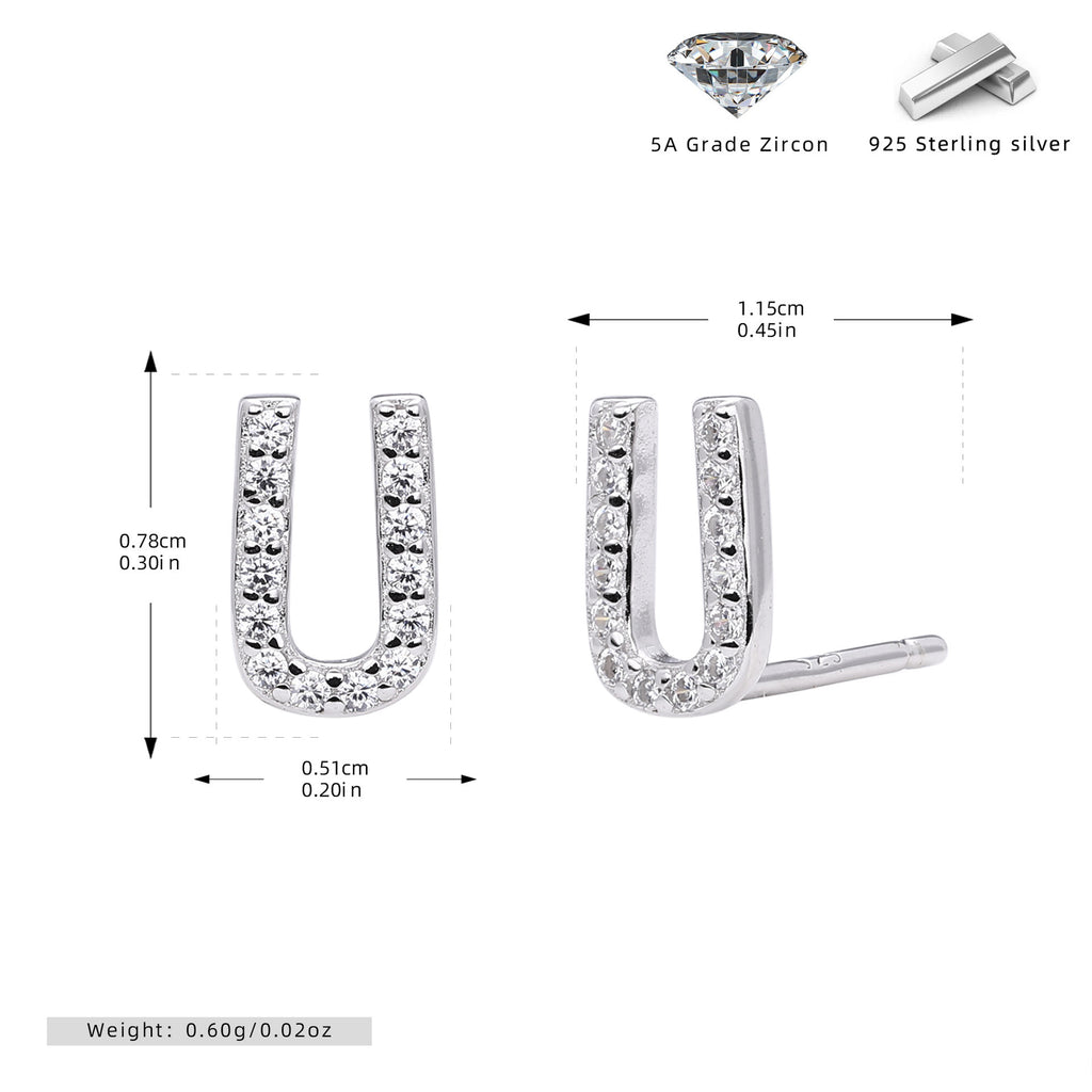 Elegant stud earrings for women with letters